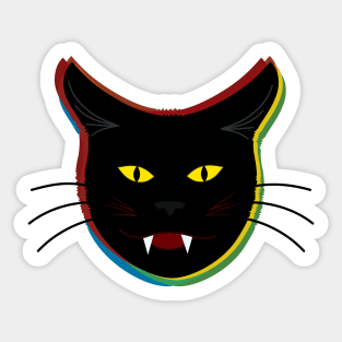 rainbow black cat Sticker